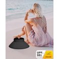 thumbnail image 3 of Sun Visor Hat for Women, Wide Brim Straw Summer UV Protection Hat, Foldable Roll-up Packable Beach Cap, 3 of 8