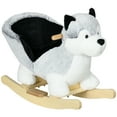 thumbnail image 3 of Qaba Baby Rocking Horse, Husky Themed Rocking Animal for Children, Plush Animal Rocker Ride On Toy for Kids 18-36 Months with Wooden Base, Seat Belt, 3 of 10