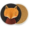 thumbnail image 5 of Coasters for Drinks Set of 4 Pieces Absorbent Ceramic Coasters with Cork Base, Christmas Cartoon Fox Coffee Coaster Great Gift for Table, Housewarming, Birthday, Kitchen, Home Decor Cup Coasters, 5 of 5