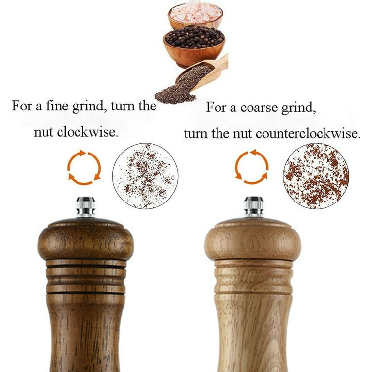 8.5inch Acrylic and Wooden Salt and Pepper Grinder Set, Manual