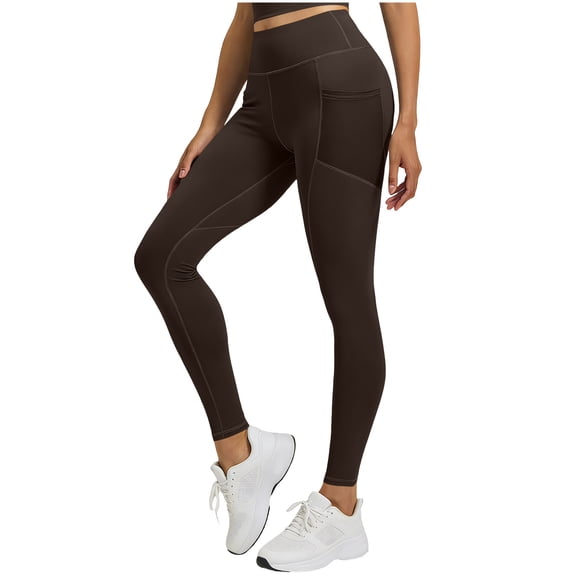 POROPL Leggings for Women,Mesh Pockets High Waisted Hip Lifting Stripe Threaded Active Yoga Pants