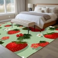 thumbnail image 4 of Large Area Rugs for Living Room Bedroom, Sage Green Strawberry 8'x10' Rug Washable Carpet Runner Indoor Outdoor, Spring Floral Watercolor Summer Botanical Non Slip Floor Mats Rug for Kitchen, Patio, 4 of 8