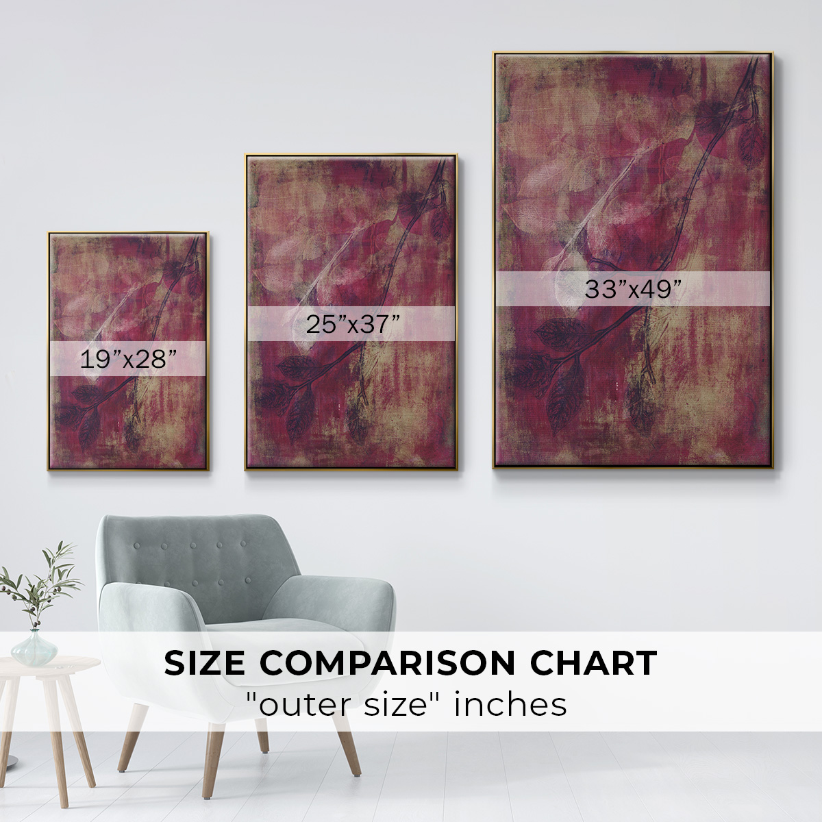 Branching Out XVII Framed Premium Gallery Wrapped Canvas - Ready to Hang - 27 x 41 - Gold Floating Frame