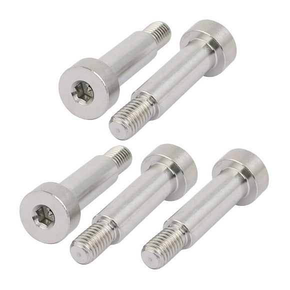 Unique Bargains Hex Socket Shoulder Bolt 10mm Shoulder Dia 30mm Shoulder Length M8 Thread 5Pcs