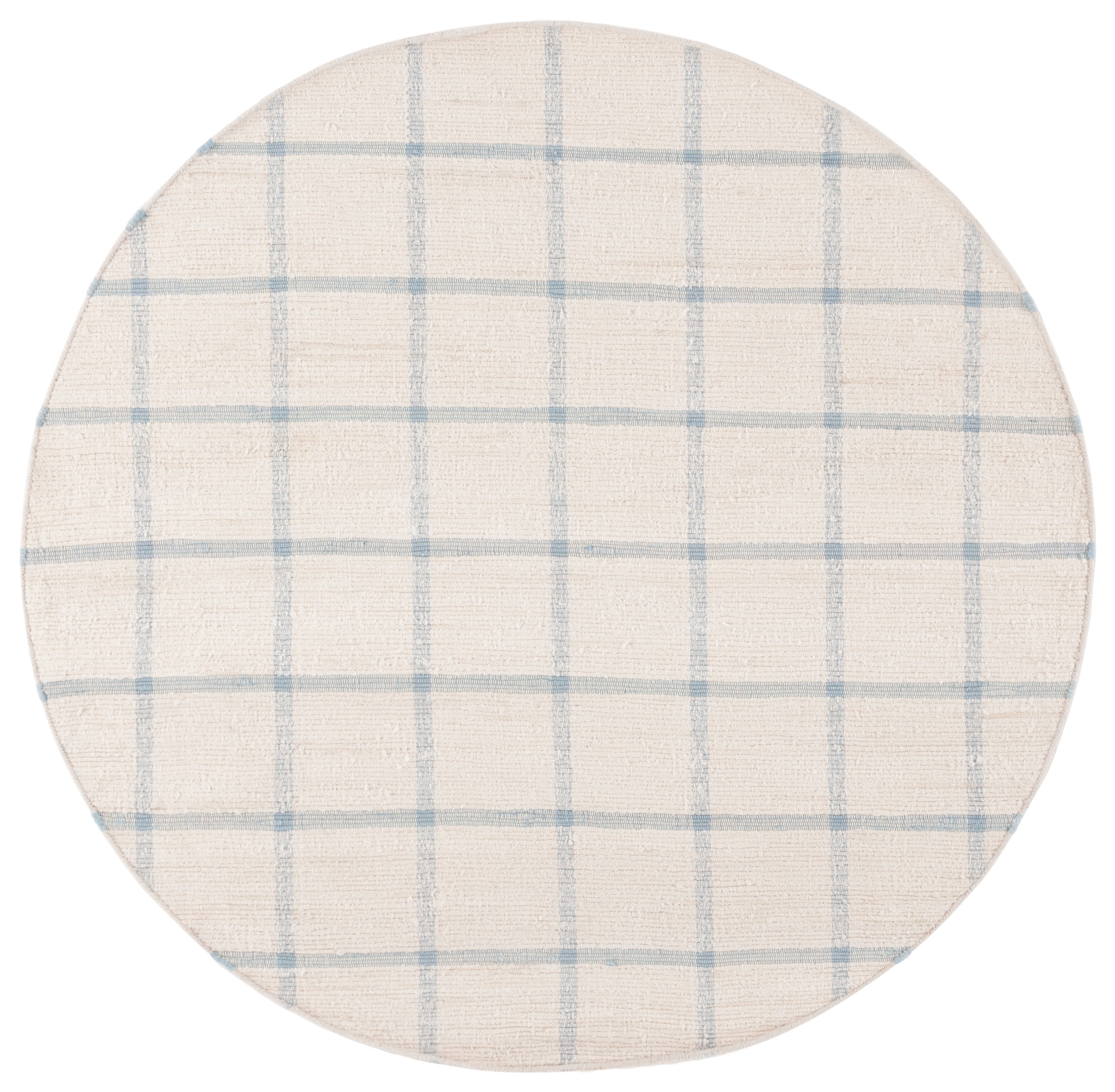 Safavieh Montauk Bevin Checkered Area Rug, Ivory/Blue, 8' x 8' Round