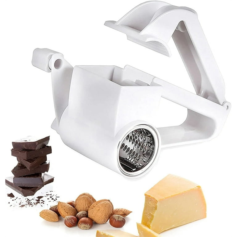 CIVG Stainless Steel Rotary Cheese Grater with handle 3 Interchangeable  Drum Blades Handheld Portable Cheese Cutter Shredder Fine Coarse Super  Sharp