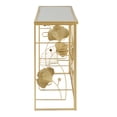 thumbnail image 4 of Weston Home Ditmas Gold Finish Peony and Ginkgo Console Table with Mirror Top, 4 of 8