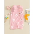 thumbnail image 3 of Suealasg Infant Baby Girls Jumpsuit Sleeveless Crew Neck Floral Print Romper Bodysuits Newborn Summer One Piece Clothes, 3 of 7