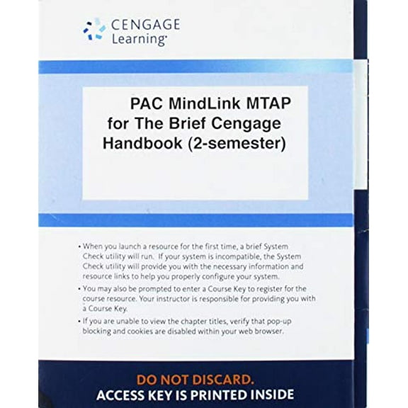 LMS Integrated MindTap English, 2 terms (12 months) Printed Access Card for Kirszner/Mandells The Brief Cengage Handbook, 8th, 9781305875500, Paperback, 8
