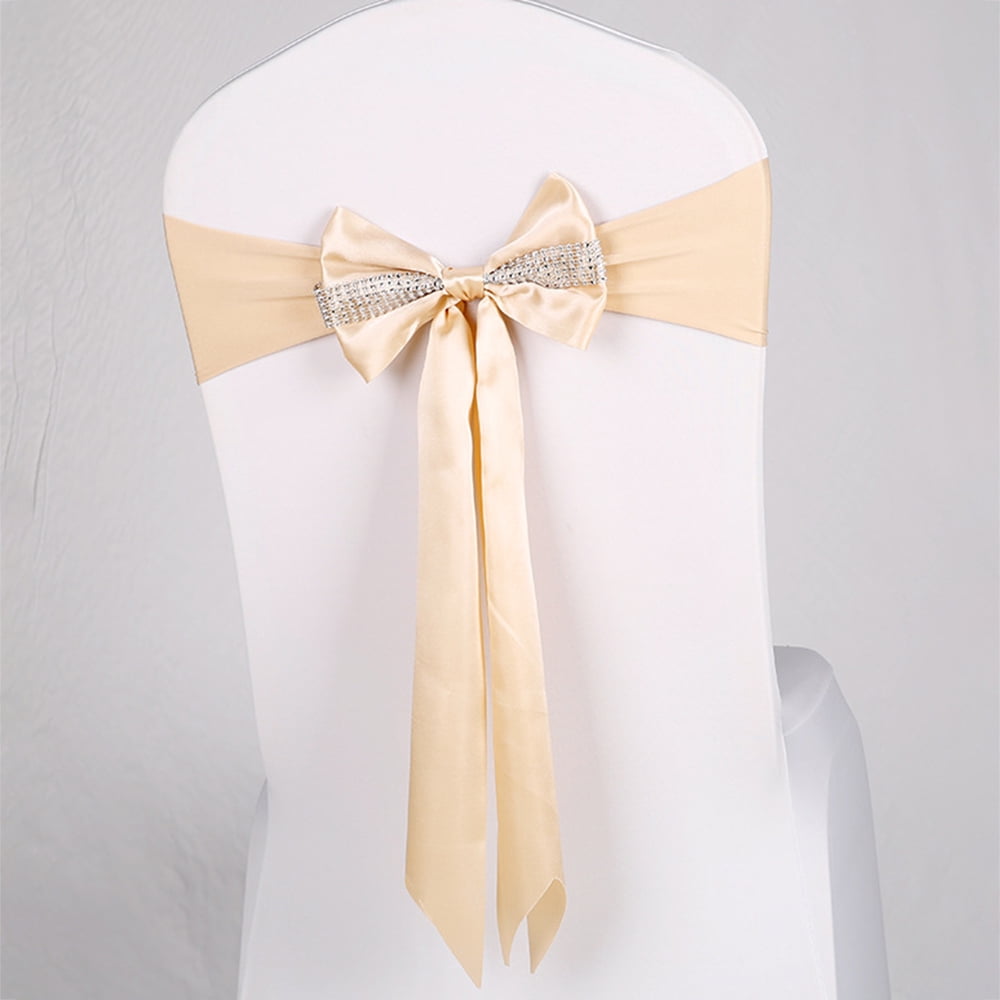 Chair Sash Bow Elastic Chair Ribbon Back Tie Bands for Wedding Party