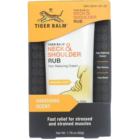 Tiger Balm Neck & Shoulder Rub Vanishing Scent 1.76 oz (Pack of 4)