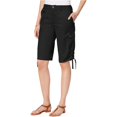 thumbnail image 1 of Estilo y co. Bermudas casuales de carga con pliegues para mujer, negro, 12 Style&co. islas Bermudas, 1 of 2