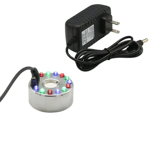 Generador de niebla ultrasónico con 12 luces LED para acuarios, fuentes y estanques pequeños | Humidificador de agua portátil para decoración del hogar y la oficina