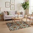 thumbnail image 3 of ODIKA Faded Garden Motif With Boho Distressed Scroll Accents Vintage Floral Refined for Playroom, Bedroom, Reading Nook, Pet Friendly & Kids Safe Play, 3 of 7