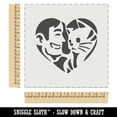 thumbnail image 2 of Man with Cat Kitten Pet in Heart DIY Cookie Wall Craft Stencil - 11.5 Inch, 2 of 5