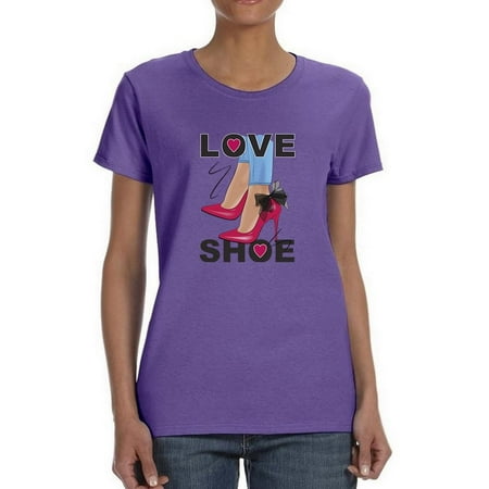 Love Shoes Red Heels Shaped T-Shirt Women -Image by Shutterstock  Female 3X-Large