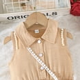 thumbnail image 5 of EnJoCho Girls Summer Dress Pearl Turn Down Collar Boho Beach Tank 𝖲undress Casual Smoc𝗄ed Tiere𝖽 Maxi Dresses 2-8 Years, 5 of 7