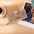 thumbnail image 5 of Wrangler Women's RFID Bifold Wallet - Large Western Tooling Flower Design, Card Case & Cash Organizer, Stylish Travel Clutch for Ladies, Khaki, 5 of 7