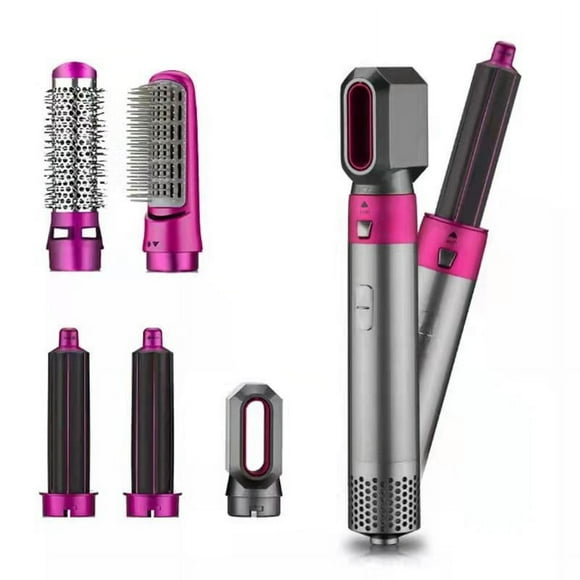 TOOAD Sèche-cheveux électrique Sèche-cheveux 5 en 1 Bigoudi Lisseur automatique Sèche-cheveux Sèche-cheveux (Rose)