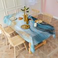 thumbnail image 3 of Blue Marble Gold Wave Pattern Rectangle Tablecloth 60"x120",Waterproof Polyester Rectangle Table Cloth, Wipeable Spillproof Polyester Tablecloth for Dining, Camping, Indoor and Outdoor, 3 of 6