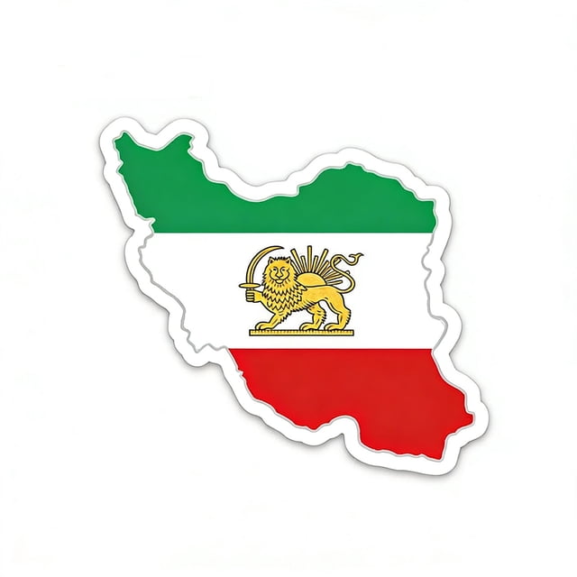 Sktrpolfis Iran Flag Car Stickers 5 Pack, Multiple Sizes Waterproof Vinyl Decals for Car Laptop Window Outdoor Use