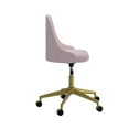 thumbnail image 5 of VECELO Office Swivel Chair, Upholstered Desk Chair with Adjustable Height, Rolling Task Computer Chair Makeup Vanity Chair, Pink, 5 of 7