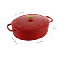 thumbnail image 4 of Ballarini Bellamonte Cast Iron 4.75-qt Oval Dutch Oven - Pomodoro Red, 4 of 10