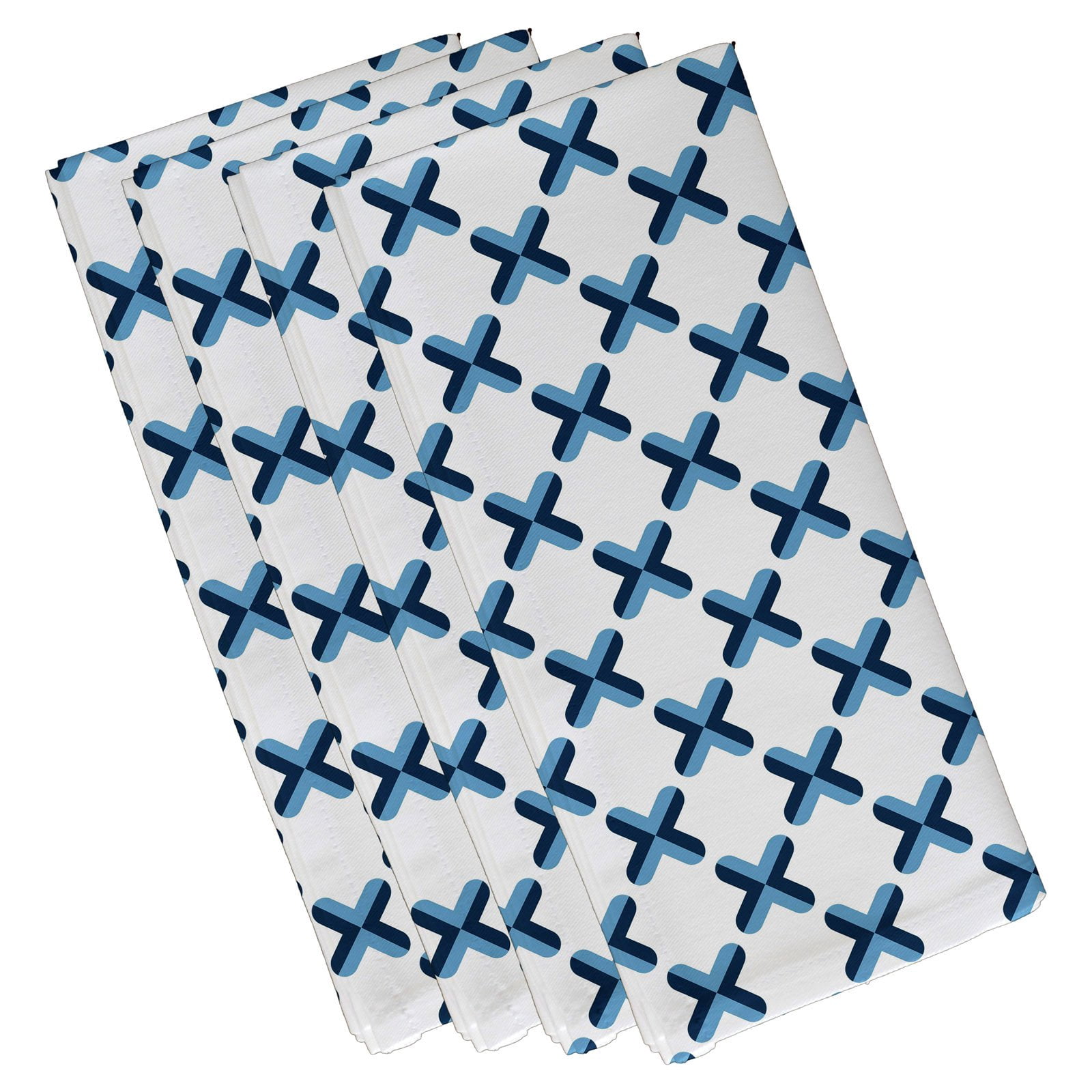 Simply Daisy 19" x 19" Criss Cross Geometric Print Napkin (Set of 4)