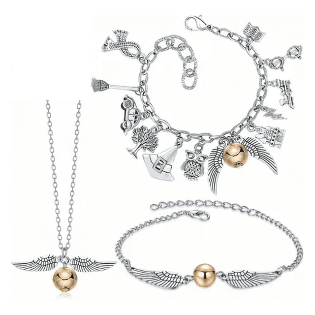 Juego De 3pzs De Joyas Harry Potter Collar Pulsera Malubero Malu1714