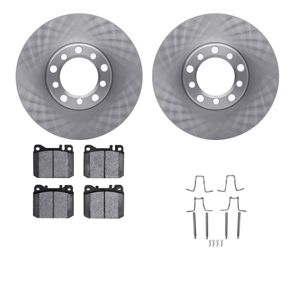 Dynamic Friction Company Front Brake Rotors with 5000 Euro Ceramic Brake Pads includes Hardware 6612-63075