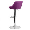 thumbnail image 3 of Bowery Hill Adjustable Faux Leather Quilted Bucket Seat Bar Stool in Purple, 3 of 5