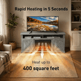thumbnail image 6 of Electric Fireplace TV Stand for TVs up to 75", Farmhouse Entertainment Center with Fireplace, Grey, 6 of 8