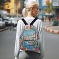 thumbnail image 7 of FORMRS Mini Backpack Purse for Women Travel Daypack Casual Shoulder Bag, Blue Plants Window, 7 of 7