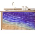 thumbnail image 2 of Purple Ombre Coastal Cabinet Curtain 32"Wx55"L,Dustproof Pantry Door Curtain W/ Self Adhesive Tape,Summer Nautical Beach Ocean Seaside Tall Storage Cover Privacy Drape for Bathroom Kitchen, 2 of 9