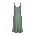 thumbnail image 3 of "Sleeveless V Neck Maxi Dress For Women Solid Color Hollow Out Resort Style Spaghetti Strap " Maxi Dress with Pockets Women's Summer Dress Juniors Casual Dresses Cute Beach Dresses for Women V Neck, 3 of 5