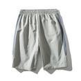 thumbnail image 3 of MRULIC mens shorts Straight Loose Solid Men Drawstring Sports Printed Shorts Runing Color Casual Summer Pants Men's Casual Shorts Men Casual Shorts Grey + L, 3 of 5