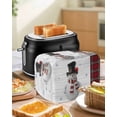 thumbnail image 4 of Snowman Toaster Cover 4 Slice, Large Kitchen Appliance Covers, Christmas Cardinal Birds Red Black Buffalo Plaid Toaster Oven Cover with Loop, Bread Machine Cover Polyester Dust Cover Protection, 4 of 4