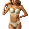 thumbnail image 2 of Womens Sports Bras Women's Push up Lace Bra & Panty Set, Bow Lace Trim Adjustable Strap Bralette Matching Underwear Set Green 40, 2 of 5