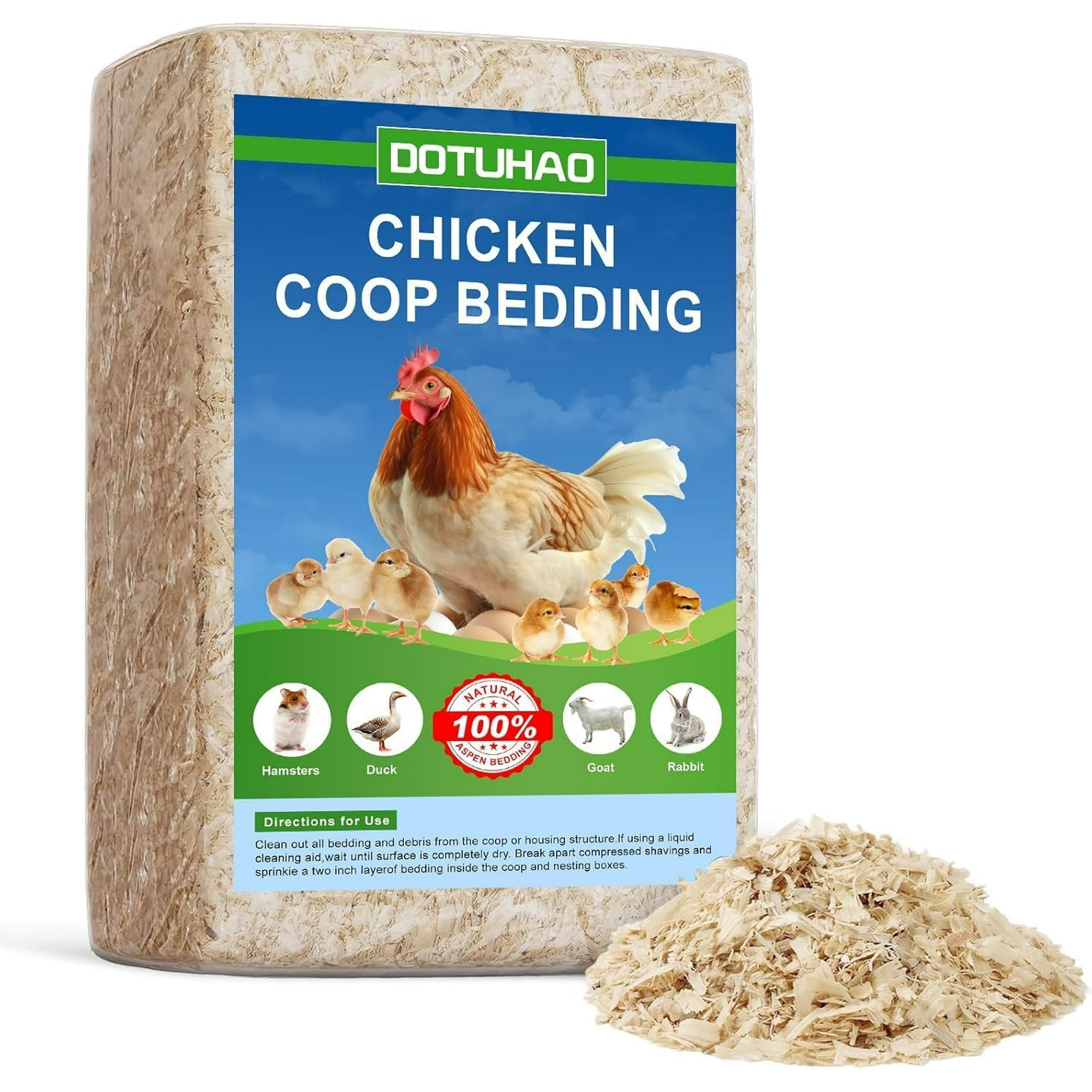All‑Natural Pine Wood Shavings Bedding, Odor Control Litter for Chicken Coop, Rabbits, Hamsters & Small Pets, 6 LB
