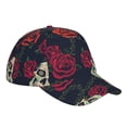 thumbnail image 3 of Balery Roses Skulls Baseball Cap For Women Men,Adjustable Size For Running Workouts And Outdoor Activities All Seasons, 3 of 9