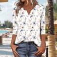 thumbnail image 6 of purcolt 3/4 Sleeve Tops for Women Dressy Casual V Neck Printed T Shirts Cute Tunic Tops Business Work Blouses, 6 of 6