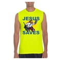 thumbnail image 1 of Mens Jesus Saves Hockey Goalie Ultra Cotton Sleeveless T-Shirt, 1 of 5