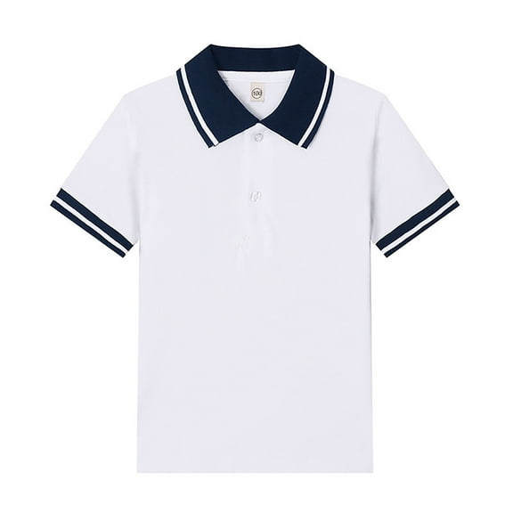 Boys Polo Shirt Boys Short Sleeve Shirt Boys White Button up Shirt Boy Clothes for Teen Boys 5-6 Years