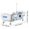 thumbnail image 3 of KFFKFF Deluxe Electric Hospital Bed, 5 Functions, ICU Grade with Trendelenburg Positions, 5-Inch Secure Casters, and IV Stand, Suitable for Home and Hospital, Supports up to 550LBS, 3 of 9