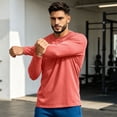 thumbnail image 7 of Garbnen S-4XL Mens Long Sleeve Shirts Crew Neck Raglan Shirt Casual Basic Relaxed Fit Workout Fall Winter Men's Big and Tall Shirts Red L, 7 of 7