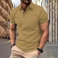 thumbnail image 2 of YDLCAFD European Pure Color and Versatile Men Casual Loose Collar Button Open Collar Ribbed Sports Short Sleeved Shirt, 2 of 6