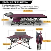 MOPHOTO 75 Adult Camping Cot Folding Cot, Portable Heavy Duty Sleeping Bed with 4D Pillow and Mattress, Outdoor Patio Folding Lounge Chair for Sunbathing