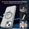 thumbnail image 2 of for iPhone 15 Case with Invisible  Ring Stand Translucent iPhone 15 Phone Case 6.1" [Compatible with MagSafe][-Grade Drop Protection][Great Grip Feeling], Titanium Grey, 2 of 16