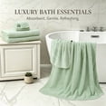 thumbnail image 6 of Covina Home 8 Pcs Bath Towel Set Light Green Microfiber Bathroom Towel Set Ultra Soft Plush Oversized Towels Adult Luxury Bath Sheet, 6 of 8