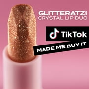 Hard Candy Glitteratzi Lip Duo, 2-in-1 Glitter Lipstick & High-Shine Gloss Duo, Dream Queen, Rose Pink